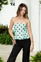 DULCIE Polka Dot Convertible Scarf Tube Top