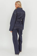 Belisse Straight Leg Pants Denim Blue