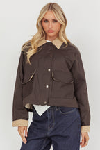 Halona Snap Button Pocket Jacket Charcoal