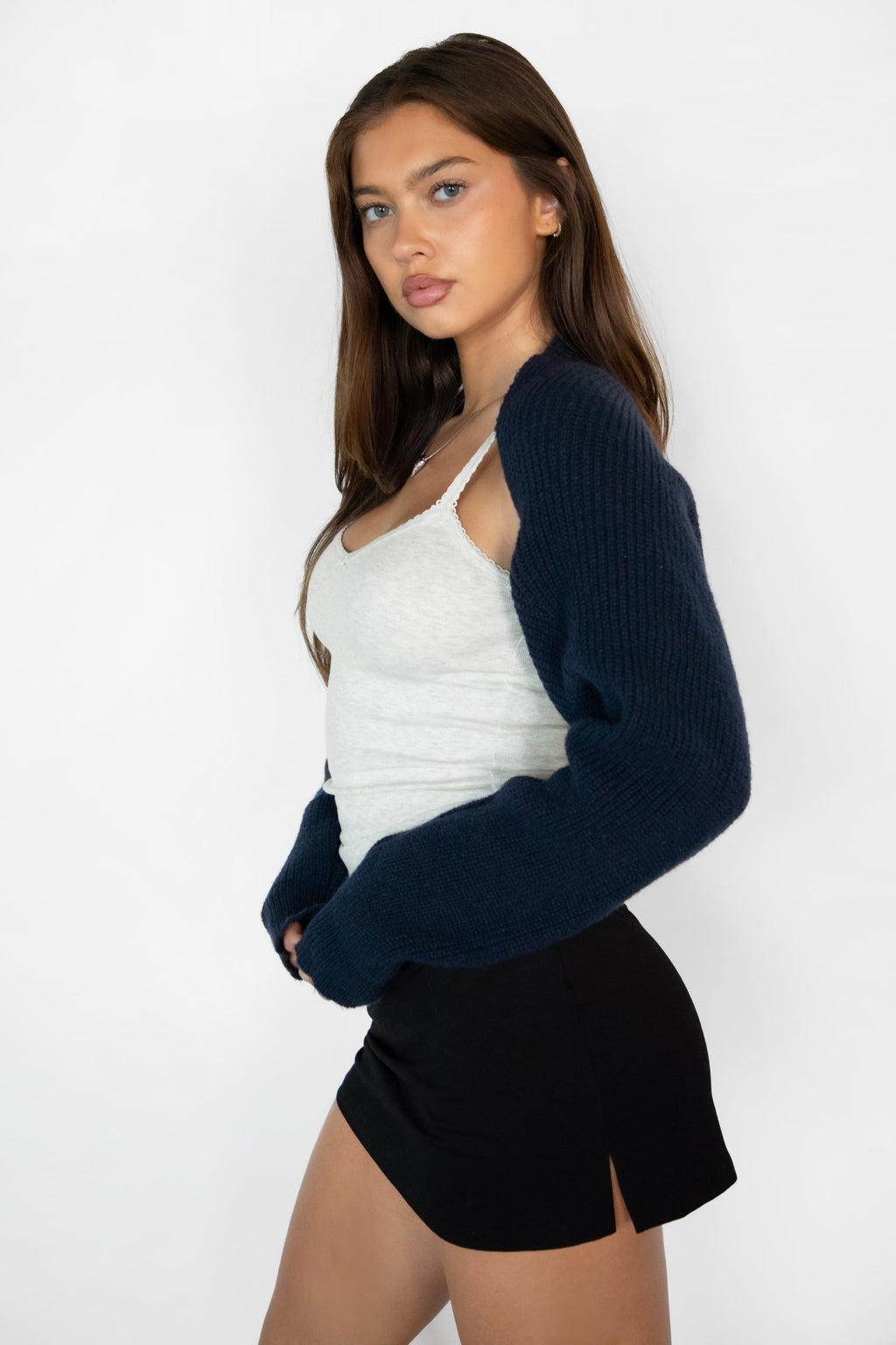 FLUFF Shrug Style Crop Cardigan Bolero