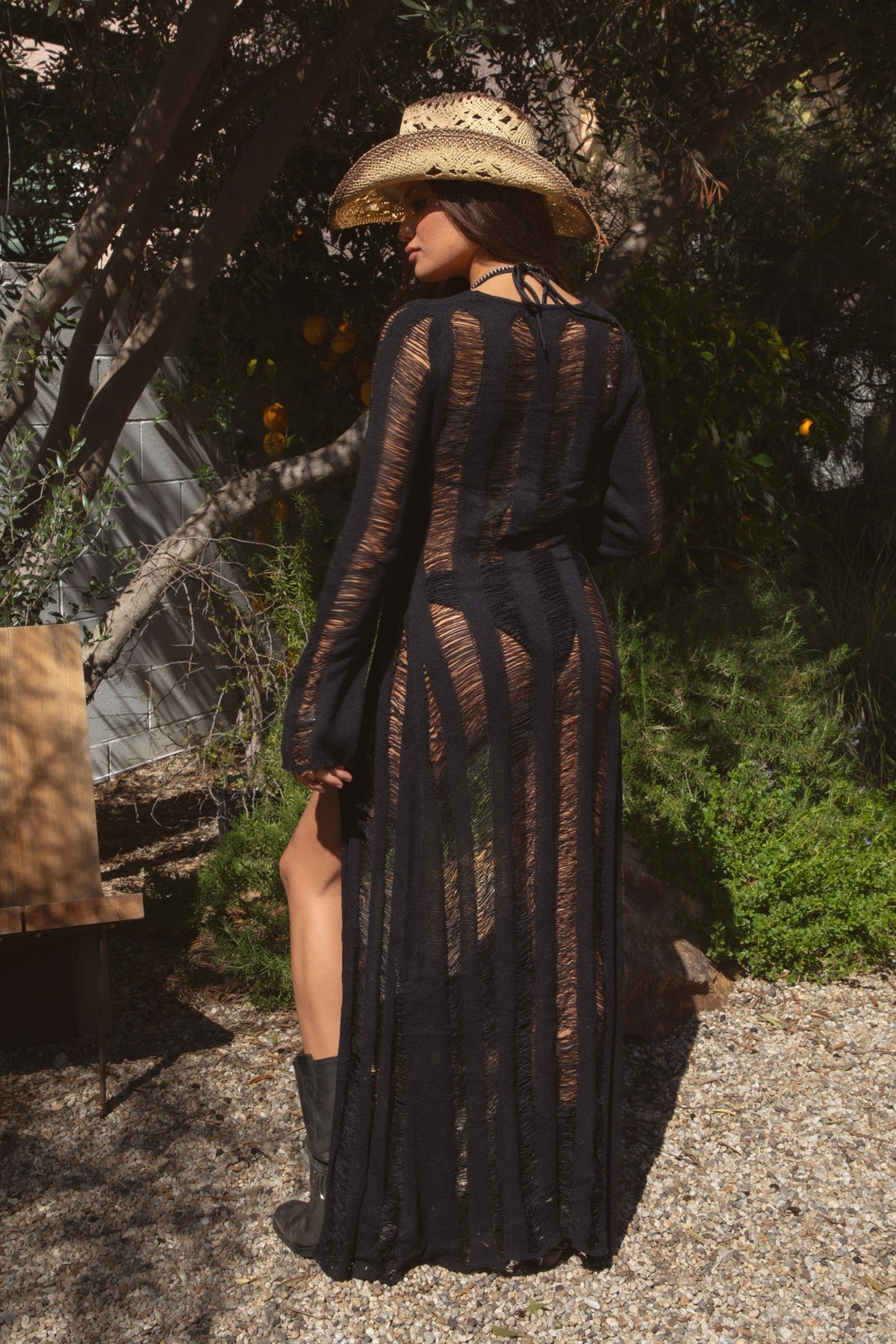 Breeze Distressed Ladder Knit Cover Up
