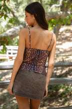 BAMBII Sheer Mesh Deer Print Cami Top