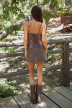 BAMBII Sheer Mesh Deer Print Cami Top