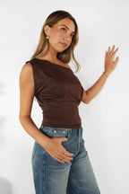 ETOILE Asymmetrical Off Shoulder Top