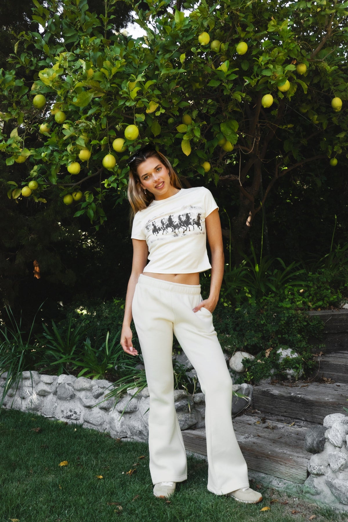 BRONWEN Western Graphic Cropped Baby Tee