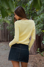 KRISTY Cable Knit Basic Long Sleeve Cardigan