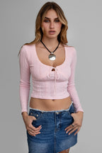 Dinah Jacquard Long Sleeve Top