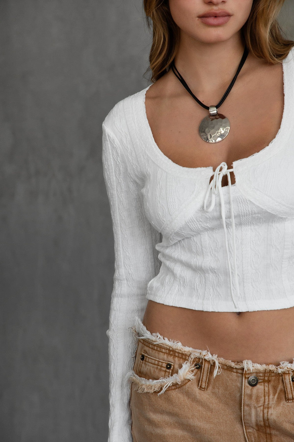 Dinah Jacquard Long Sleeve Top