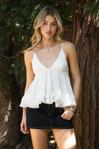 CYRUS Crinkle Gauze Cami Top