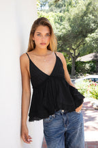 CYRUS Crinkle Gauze Cami Top