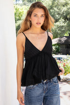 CYRUS Crinkle Gauze Cami Top