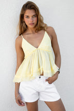 CYRUS Crinkle Gauze Cami Top