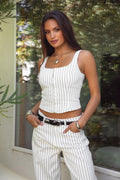 Katy Striped Denim Bustier