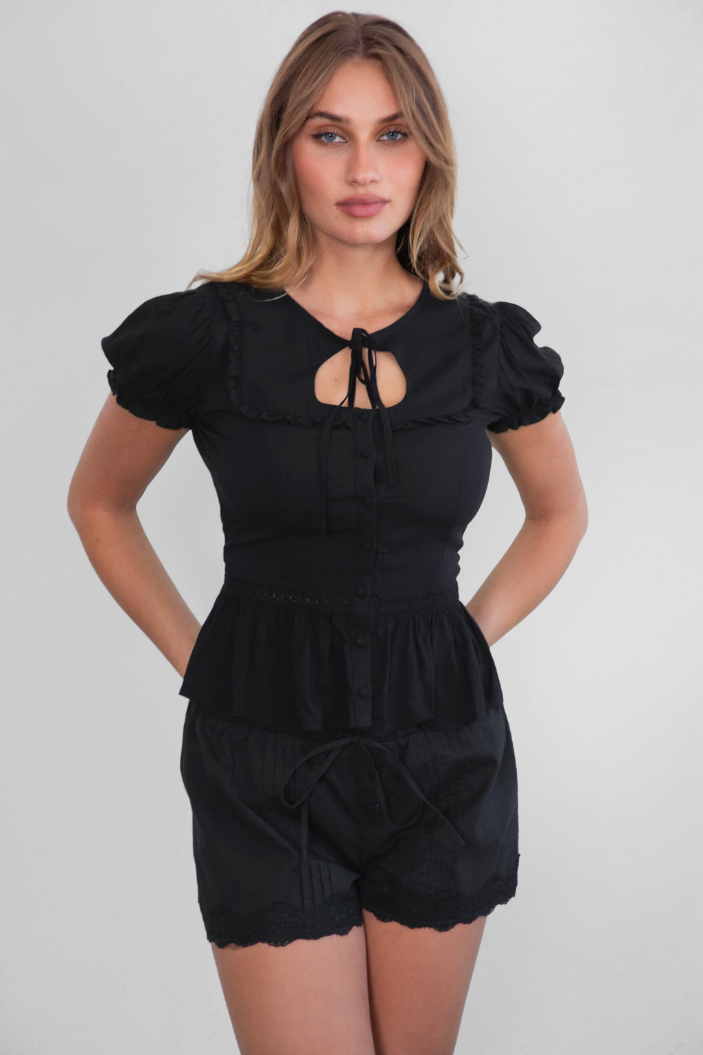 Agatha Rayon Ruffle Blouse Top
