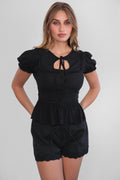 Agatha Rayon Ruffle Blouse Top