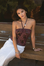 KEZIA Mesh Sequin Embroidered Cami Top