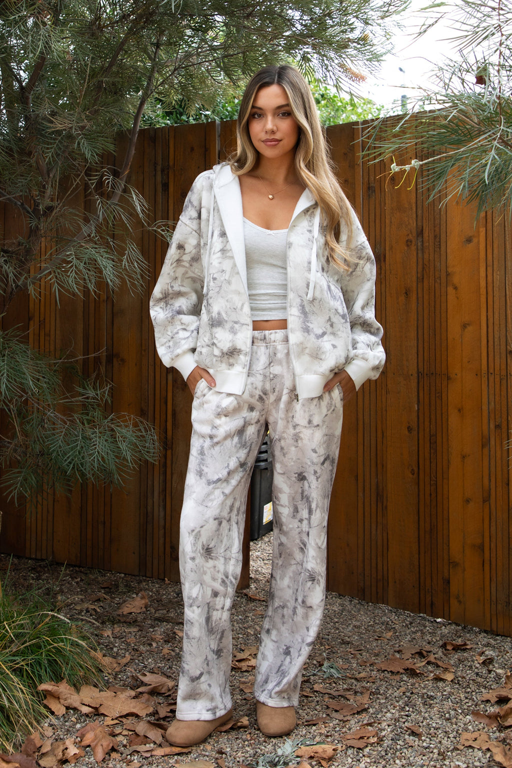 AVERY Light Camo Cloud Fleece Hoodie Zip Up