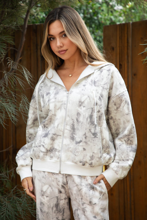 AVERY Light Camo Cloud Fleece Hoodie Zip Up