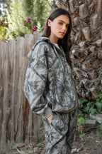 ELK Woodland Camo Cloud Fleece Oversized Hoodie Zip Up