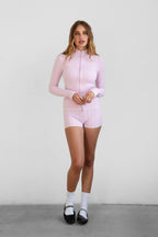 Cline Cable Knit Two-Piece Lounge Short Set
