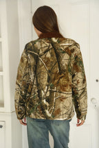 LAUREL Oversized Corduroy Collar Camo Jacket [Pre-order]