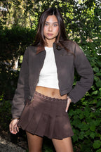 FLINT Washed Solid Twill Cropped Jacket