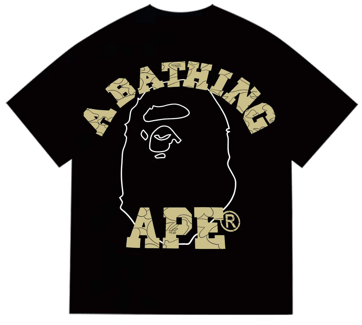 BAPE Gold Camo College Tee