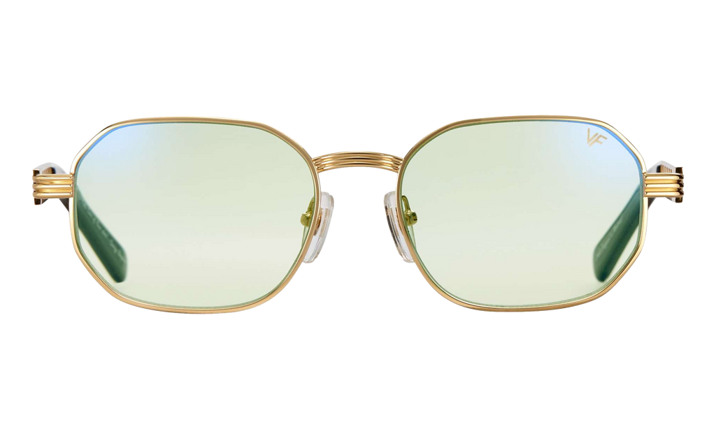 Hustler Jacques Cartier Edition 24KT Yellow Gold / Powder Green Flash Blue JCHU2 0004 11C1