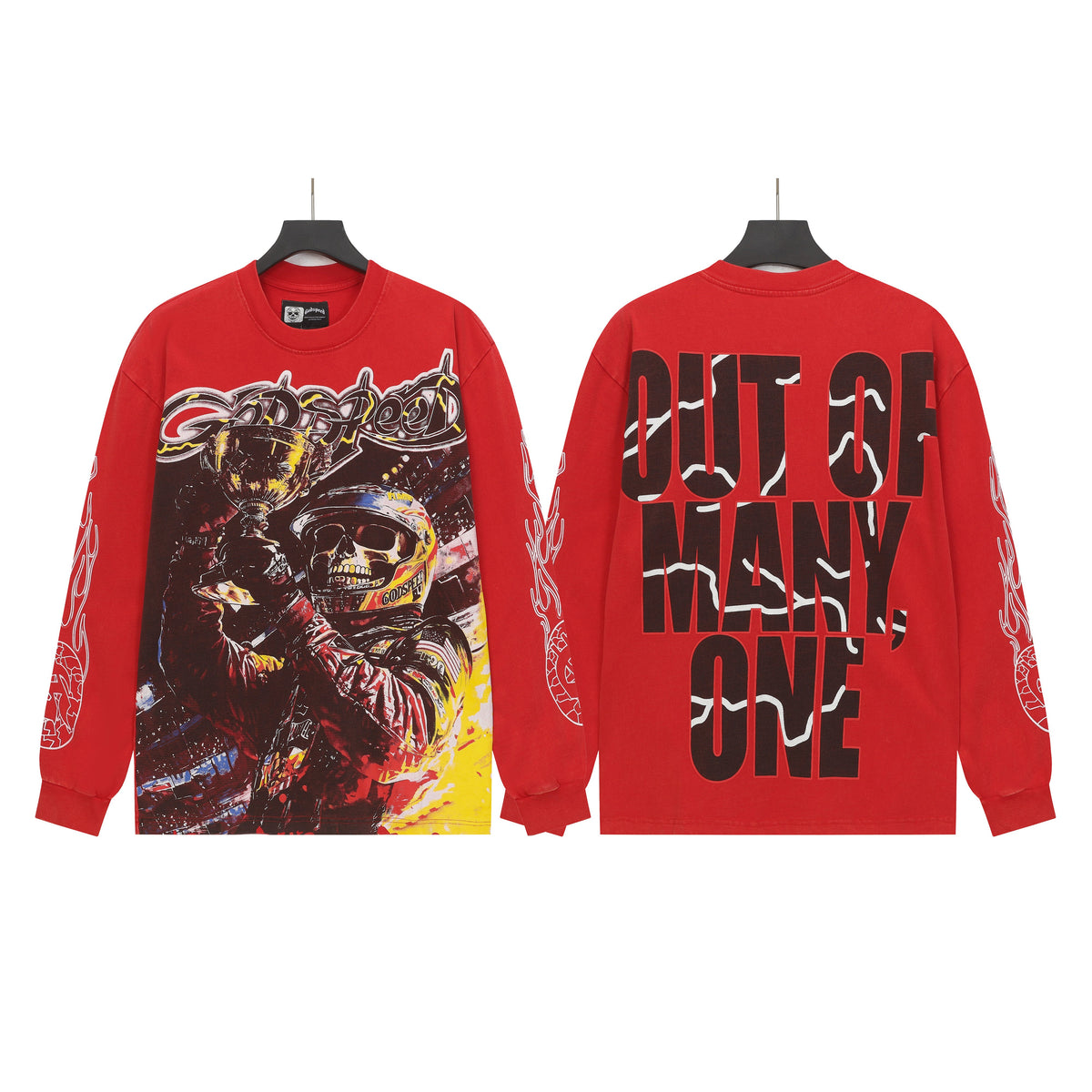 Godspeed Out Of Many One Long Sleeve Tee (Red)