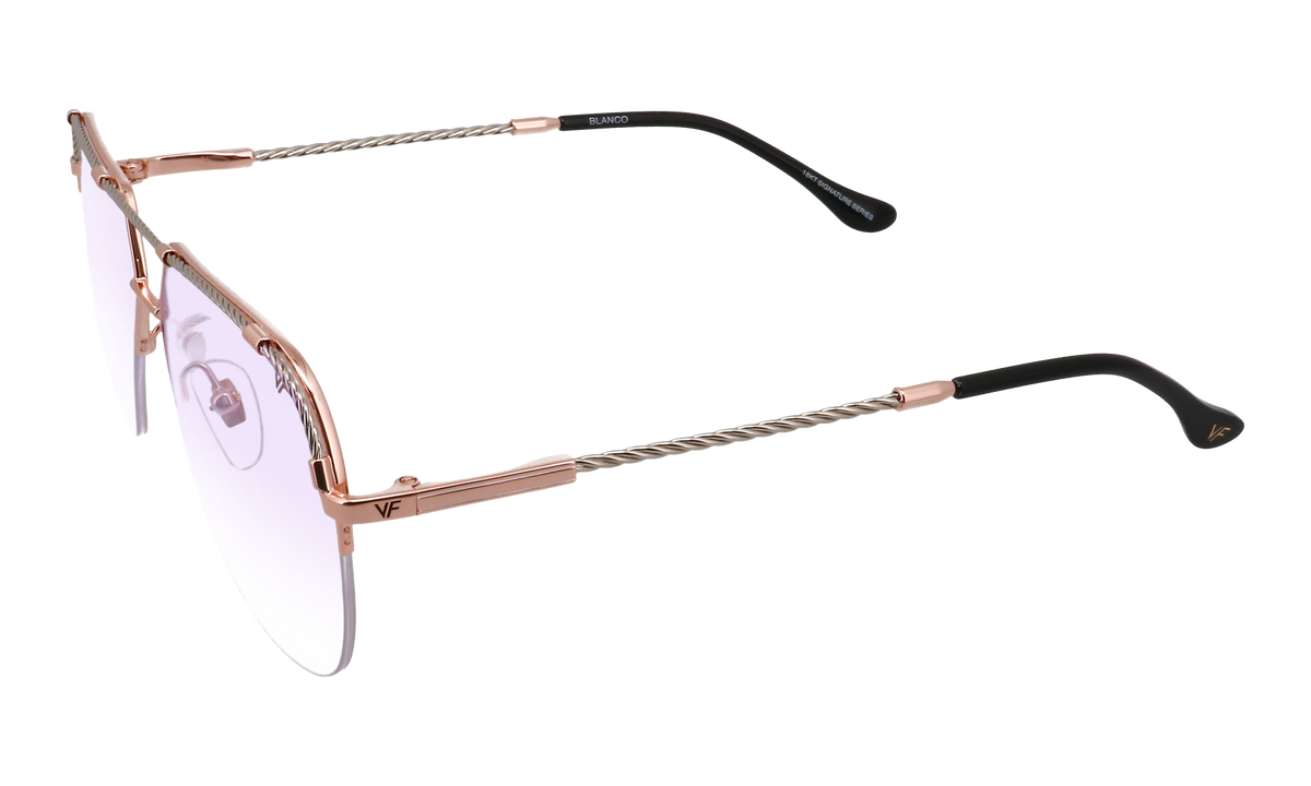 Blanco Half Rim 24KT Two-Tone Rose / White Gold / Purple Gradient Photochromatic HRBA2 0009 2D3