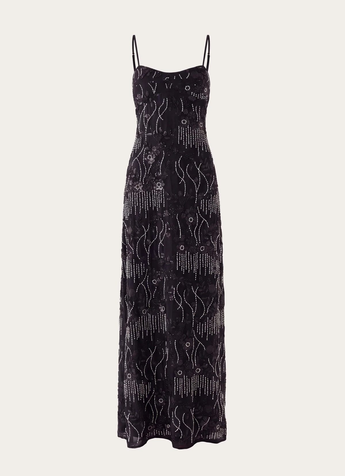 Celandine Beaded Maxi Dress - Black
