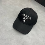 Prada Men's Logo Embroidery Pattern Printed Solid Color Nylon Duck Cap Hat #75813