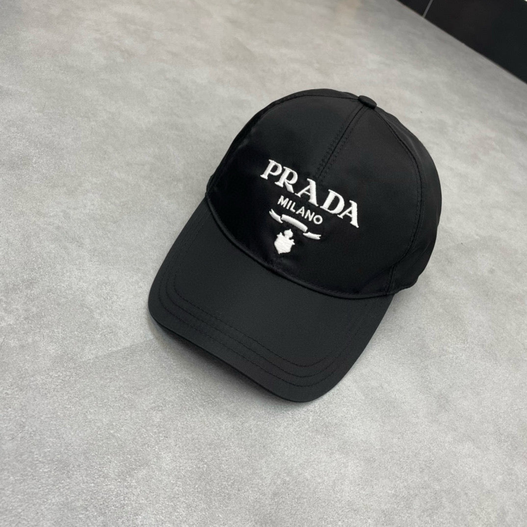 Prada Men's Logo Embroidery Pattern Printed Solid Color Nylon Duck Cap Hat #75813