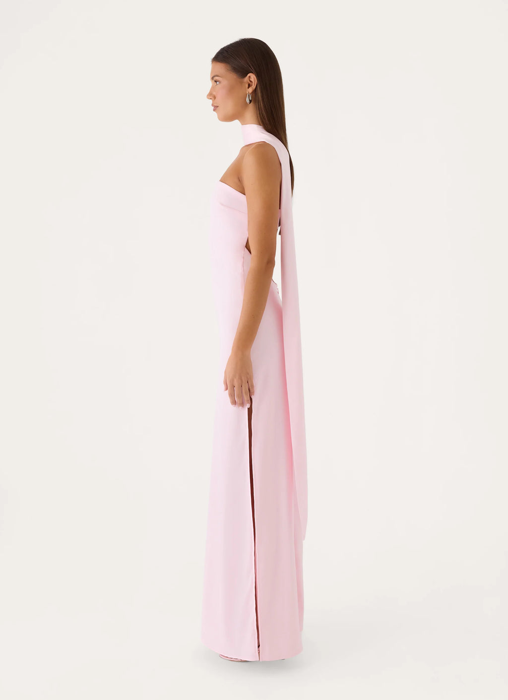 Out All Night Scarf Maxi Dress - Soft Pink