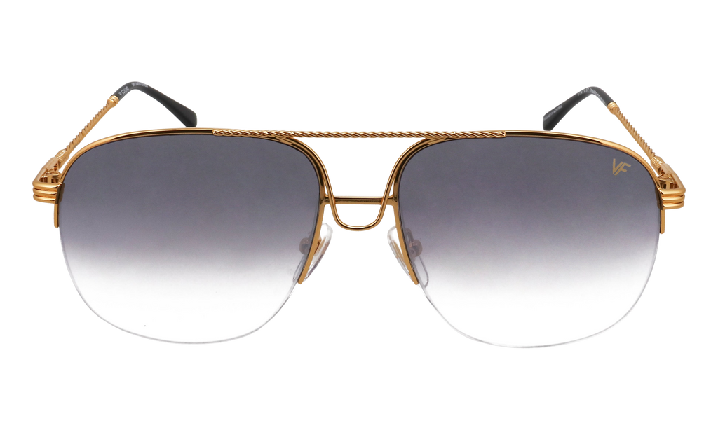 Collins Half Rim 24KT Yellow Gold / Charcoal Black Flash Pink MPCL2 0003 54T6