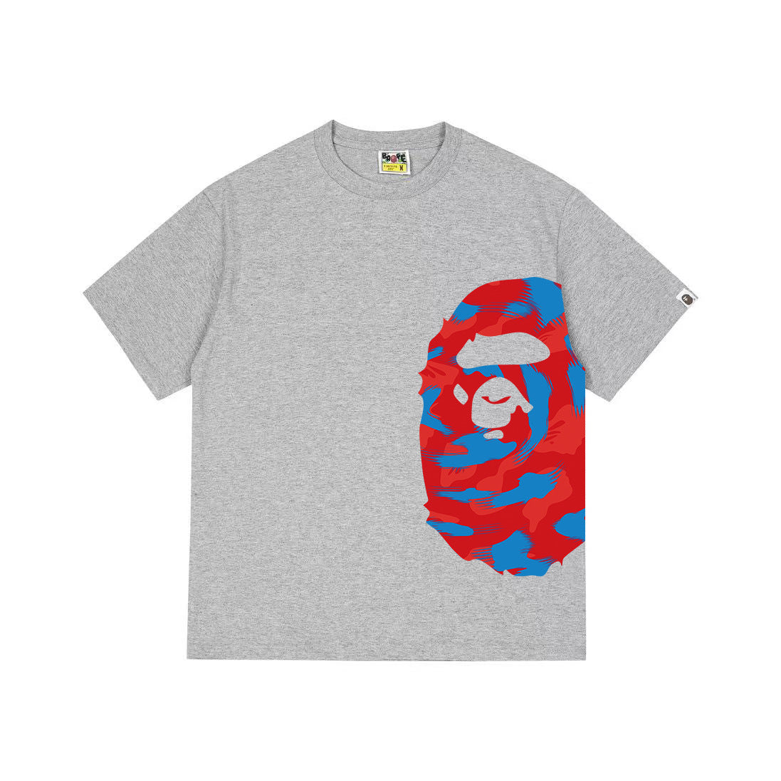 BAPE Red/Blue Camo Side Ape Tee