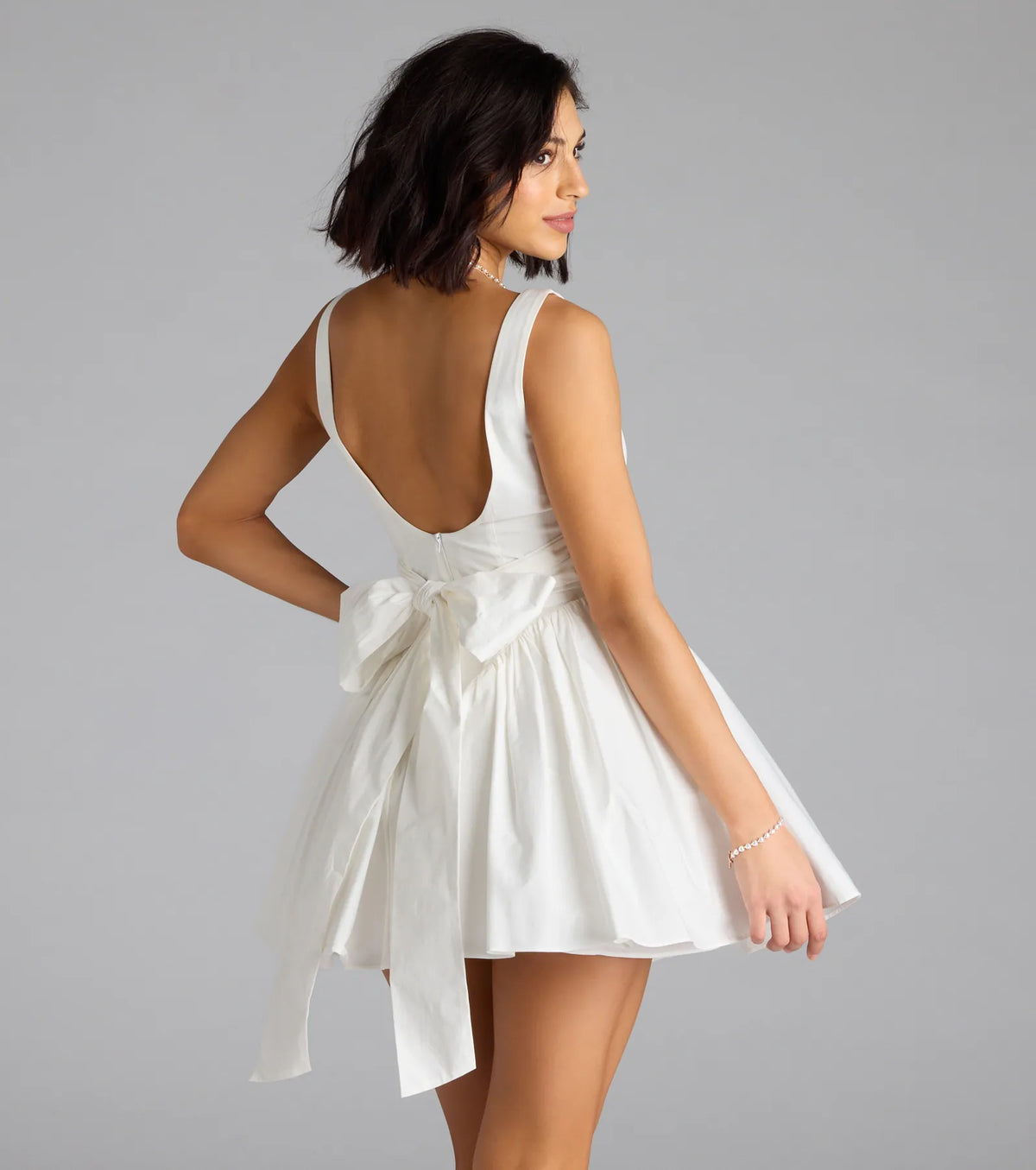 Sugar And Spice Sleeveless Tie-Back Skater Dress