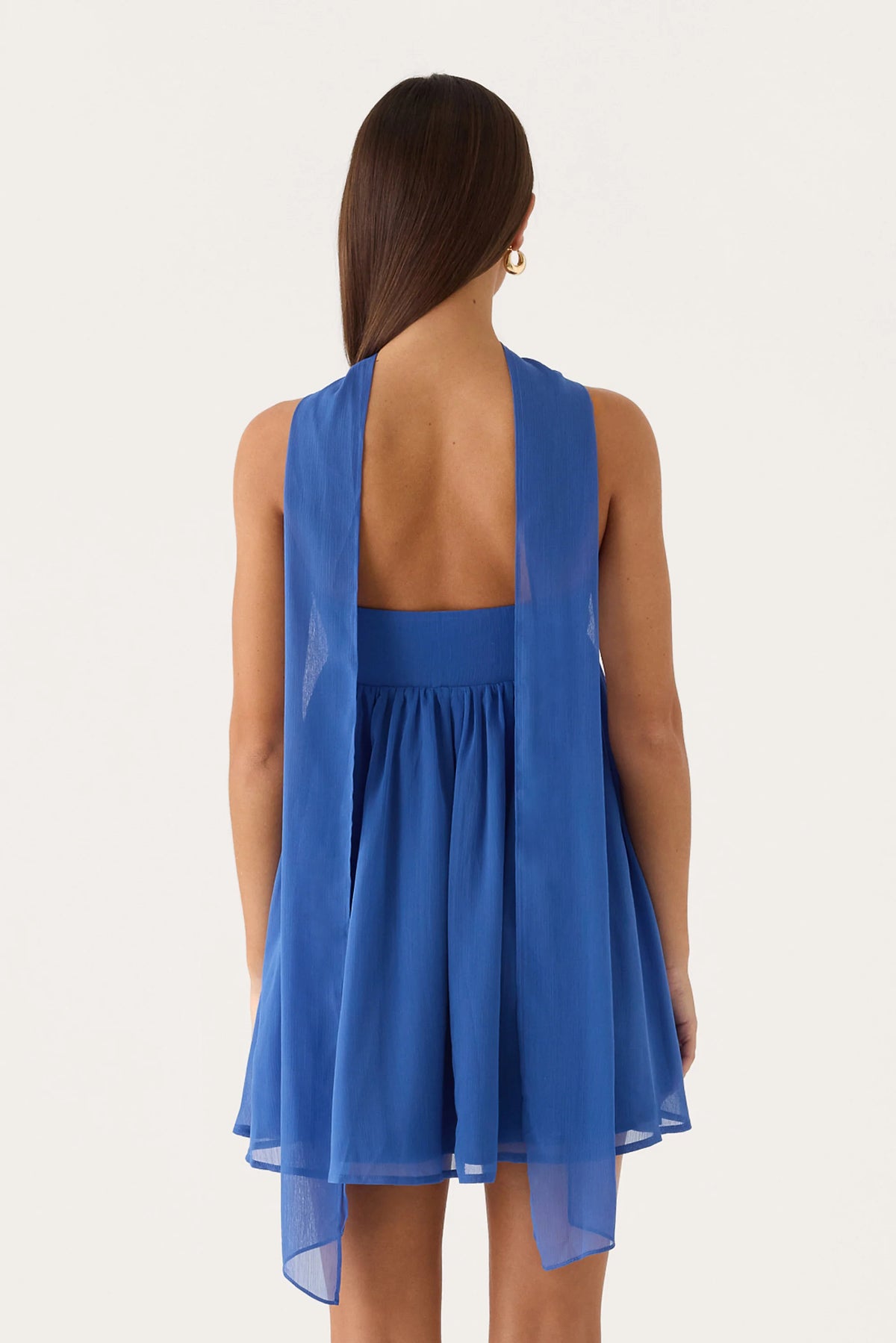 Romara Scarf Mini Dress - Cobalt Blue