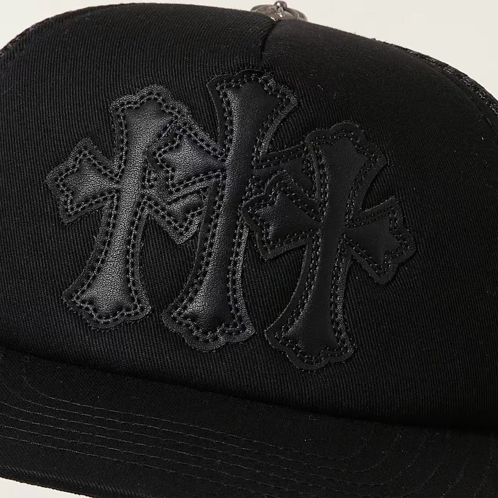 Chrome Hearts Patchwork Leather Three-flowered Hat #377125
