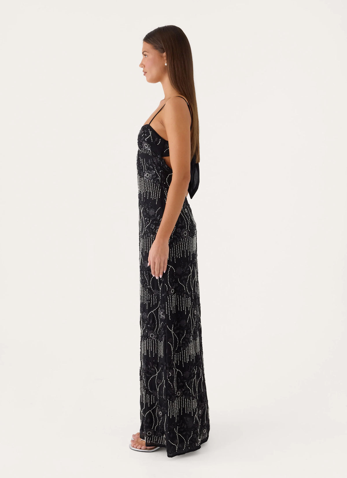 Celandine Beaded Maxi Dress - Black