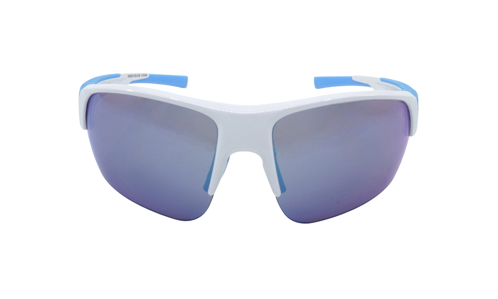Changeup Dual Sunglasses Gray Mirror - Shiny White / Carolina Blue S8650129 039