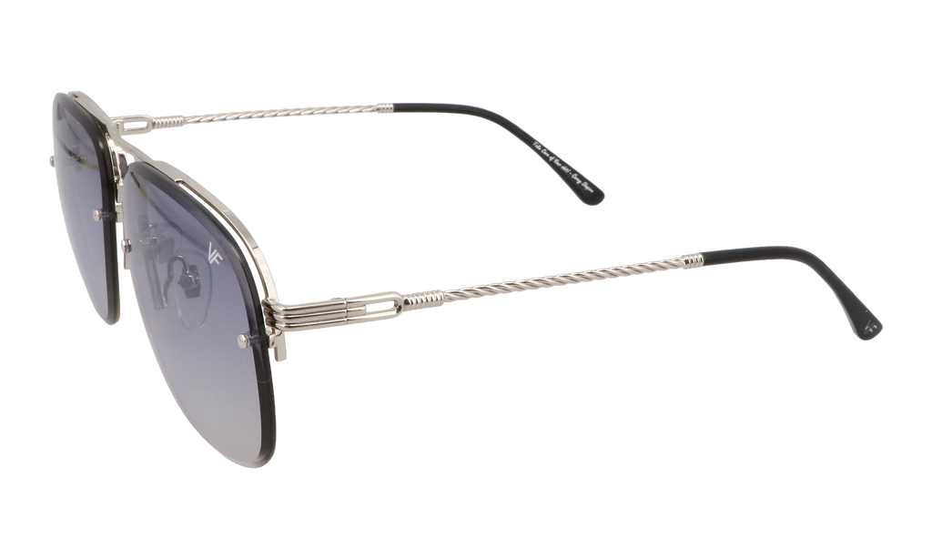 Snatch Bevel Rimless Drill Mount 18KT White Gold / Pastel Gray Gradient Flash Silver DMSN2 0006 48D1