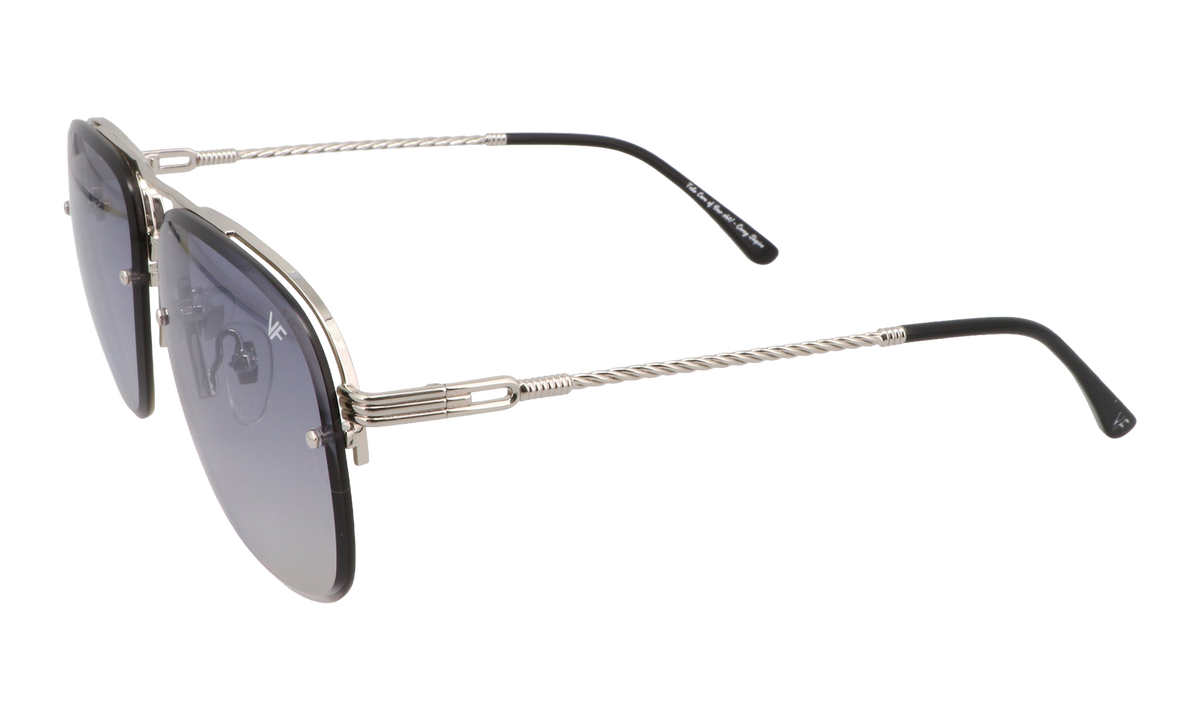 Snatch Bevel Rimless Drill Mount 18KT White Gold / Pastel Gray Gradient Flash Silver DMSN2 0006 48D1