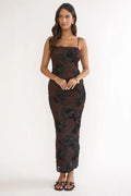Kaela Cami Maxi Dress Embellished Chocolate