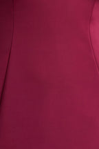 Elara | Burgundy Satin Plunge-Neck Mini Dress