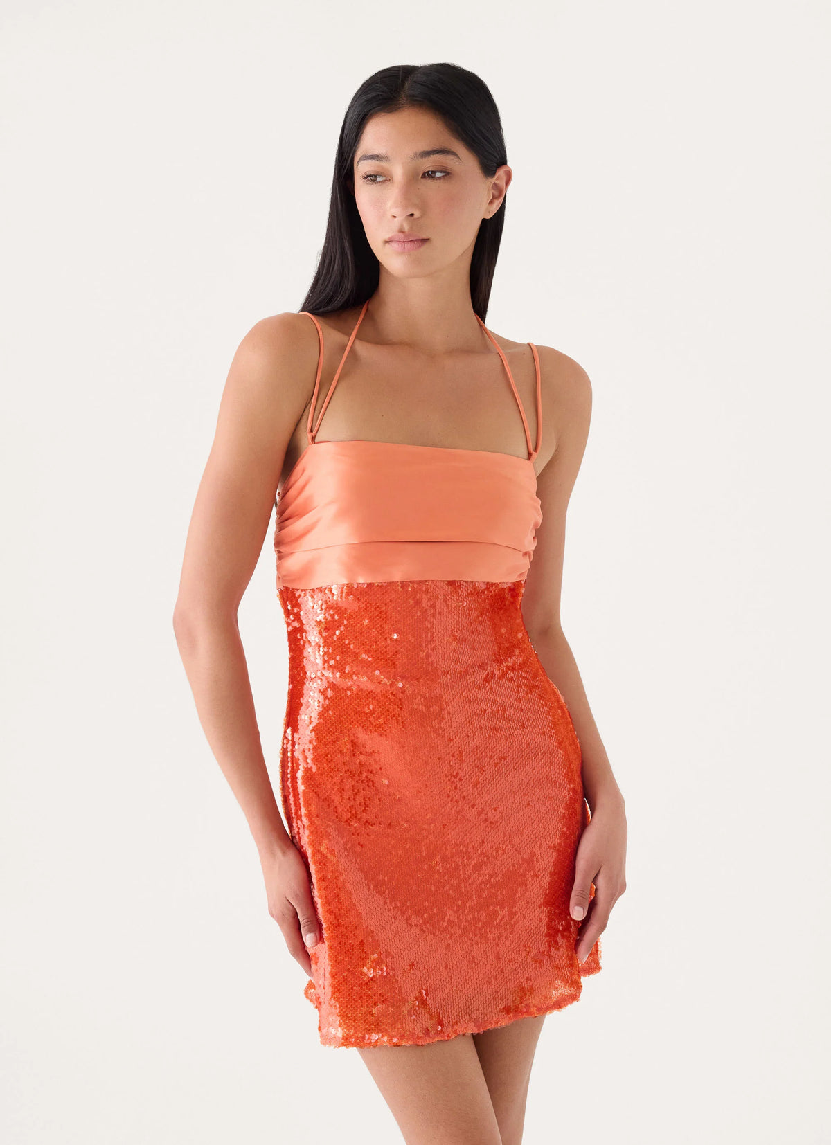 Belize Sequin Mini Dress - Orange