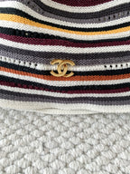 Chanel Cloche Hat Cotton Mixed Fibers Metal Multicolor #384926