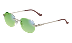 Hustler Rimless Drill Mount 24KT White Gold / Neon Green Flash Purple DMHU2 0051 44D3