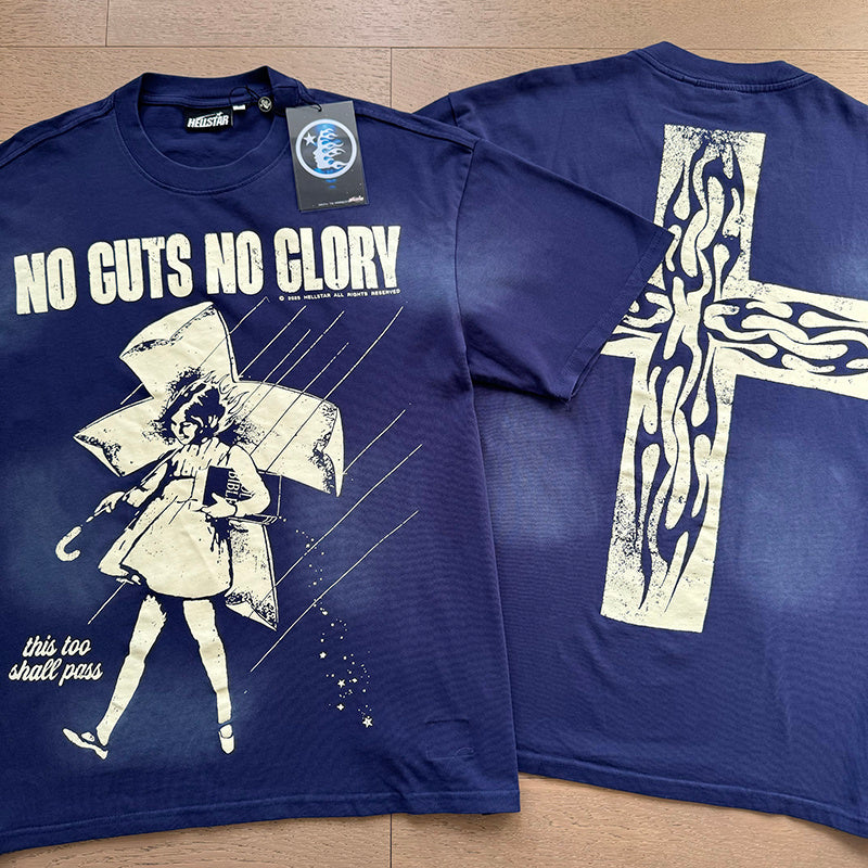 Hellstar Navy No Guts No Glory Tee