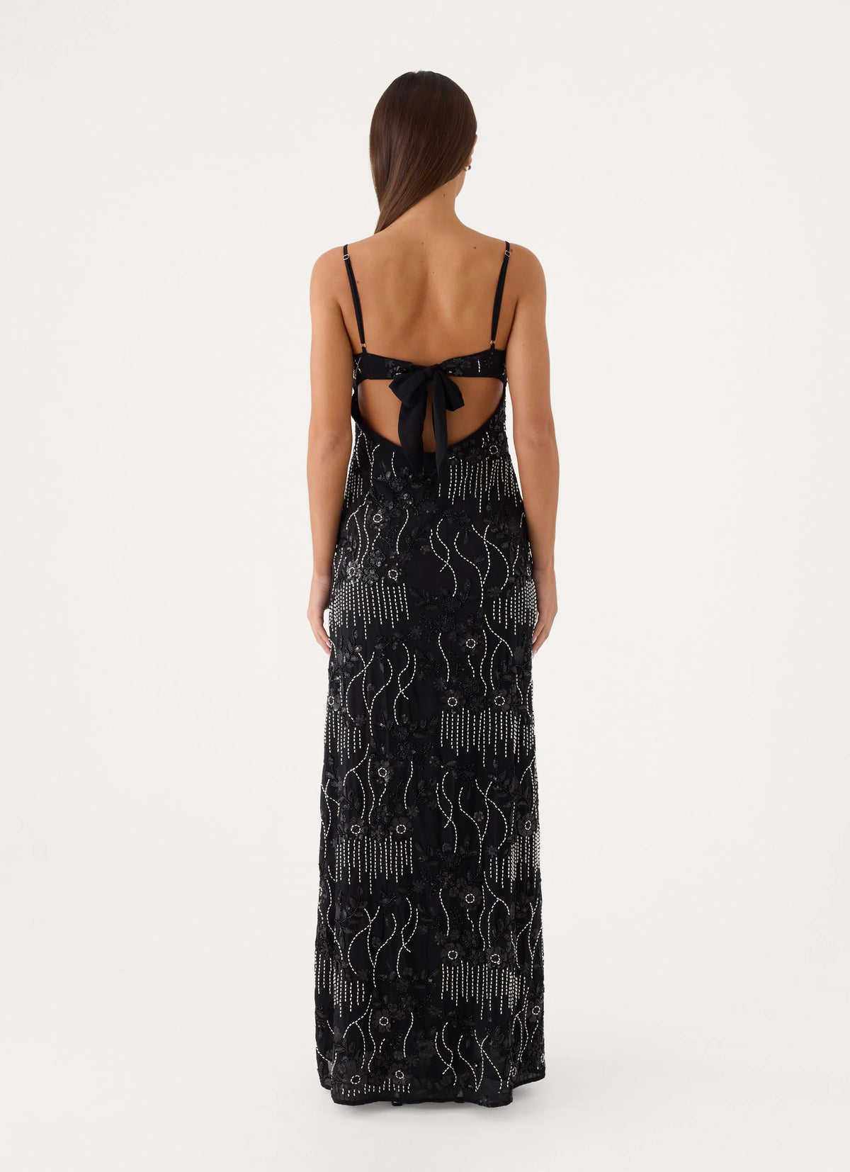 Celandine Beaded Maxi Dress - Black